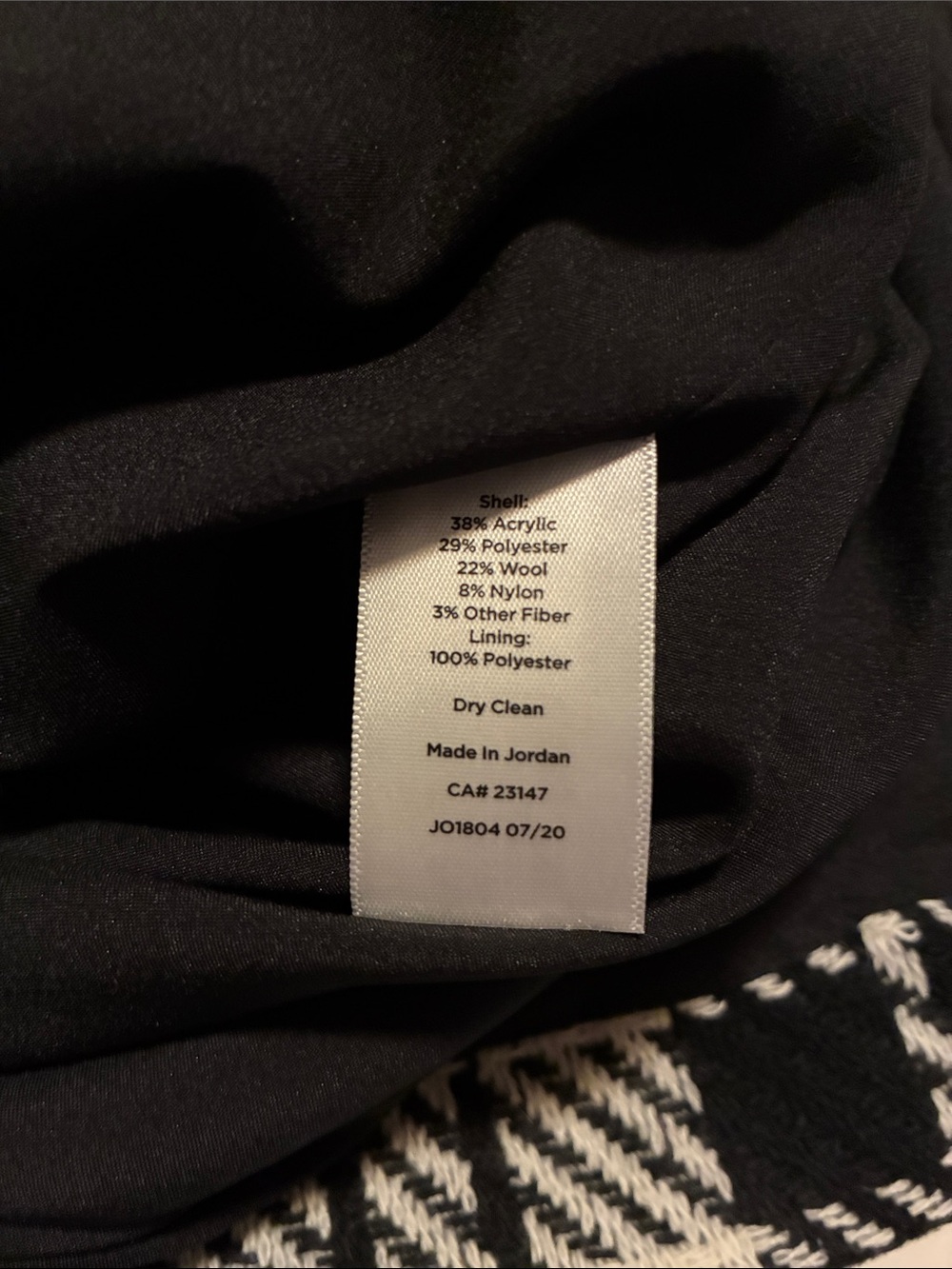 Talbots Black and White Twill Plaid Pencil Skirt Size 16 - Picture 8 of 8